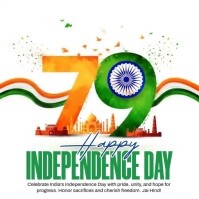 White India Independence Day Quadrato Template