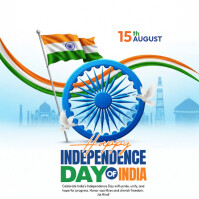 Weiß Independence Day Celebration Persegi Template