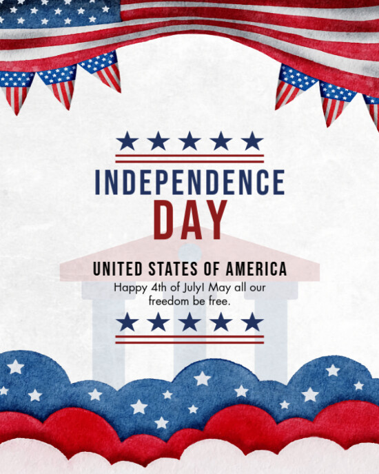 Independence Day Of America Instagram Portrait template