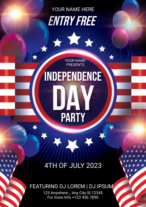 Independence day party Template | PosterMyWall