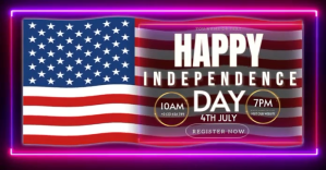 紫色 independence day party facebook post ad Facebook Shared Image Template