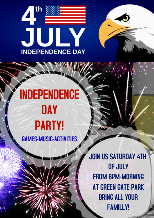 INDEPENDENCE DAY POSTER TEMPLATE A6