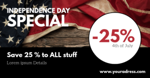 สีดำ Independence Day Sale Facebook Shared Image Template