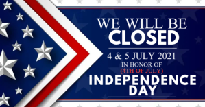 INDEPENDENCE DAY SHOP CLOSED NOTICE TEMPLATE Image partagée Facebook
