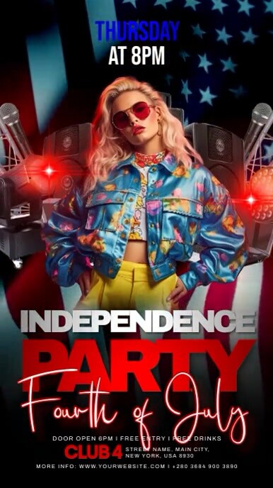 Independence Day USA Party Instagram-verhaal template