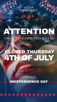 Independence Day Will be Closed Instagram Ree template