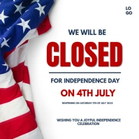 Independence of July Business Closed Sign template design Instagram Post