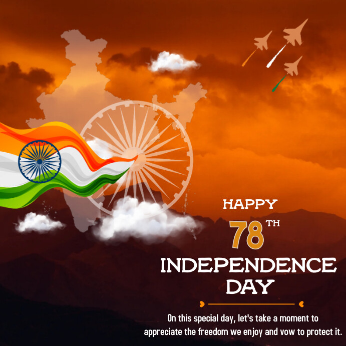 India 78 independence day template Instagram Post