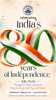 White Indian Independence Day Celebration История на Instagram Template