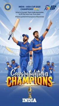 india cricket champion Instagram Story template