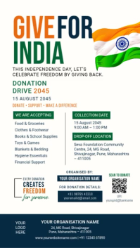 White Independence Day Donation Drive Instagram Reel Template