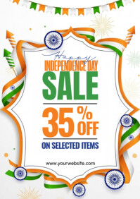 White Independence Day Sale A4 Template
