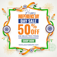 White Independence Day Sale Square Template