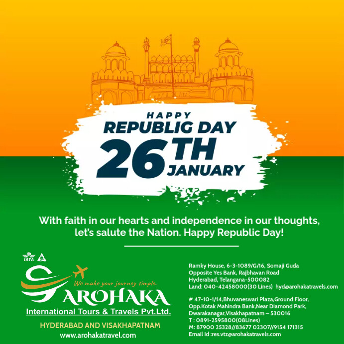 India Republic day Instagram 帖子 template