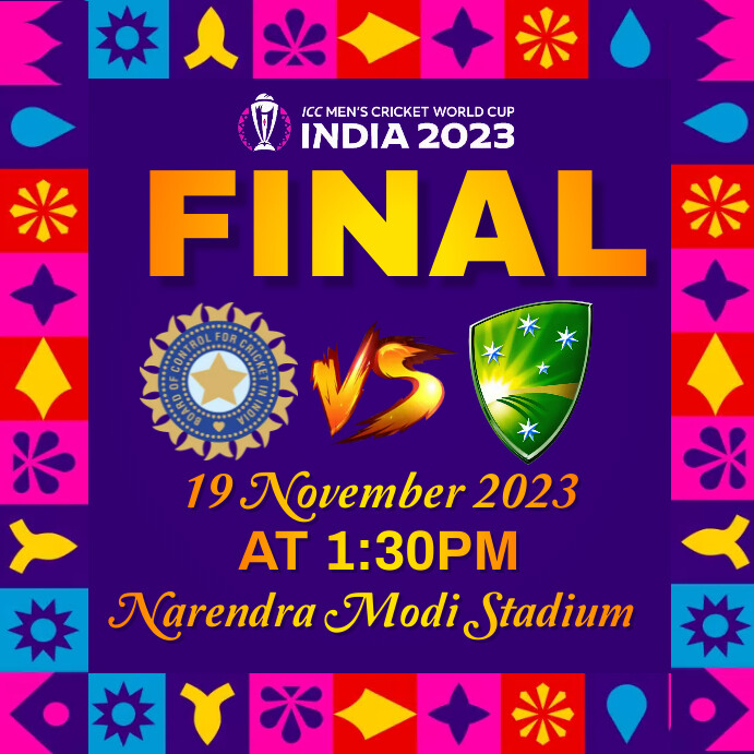 Copy of India vs Australia cwc 2023 final | PosterMyWall