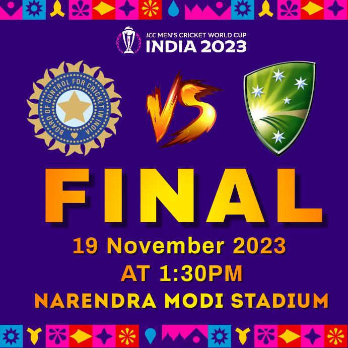 Copy of India vs Australia cwc 2023 final | PosterMyWall