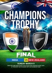 india vs new zealand final match A4 template