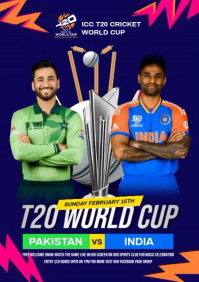 India vs Pakistan t20 world cup match A5 template