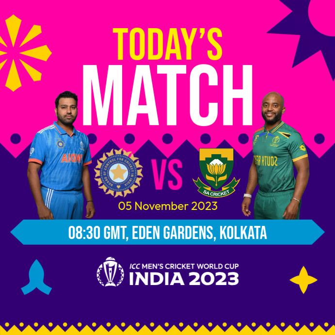 India vs South Africa Match Schedule Templat PosterMyWall