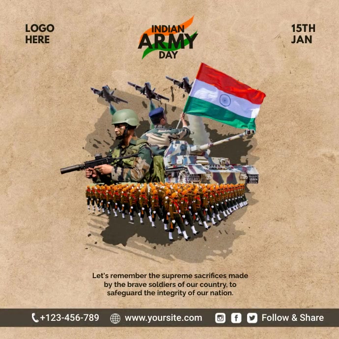 Indian Army Day Post Template | PosterMyWall