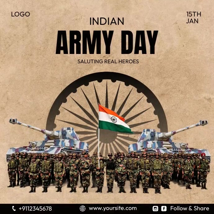 Indian Army Day Post Template | PosterMyWall