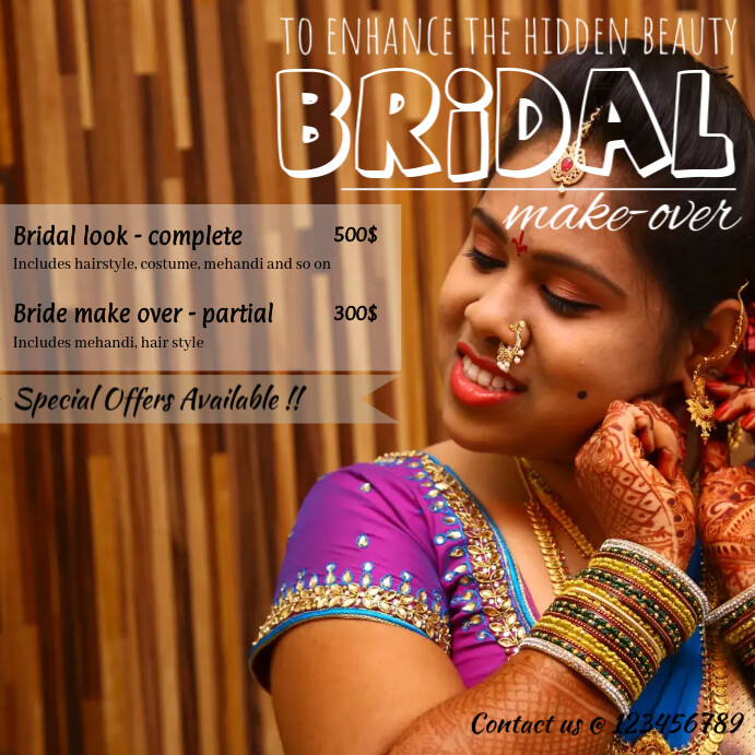 Indian Bridal Makeover Makeup Template Postermywall