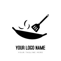 Putih Indian Cuisine Organic Food Pav Bhaji Cooking Logo Logotipo Template