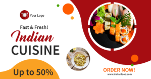Indian cuisine restaurant ad ภาพที่แชร์บน Facebook template