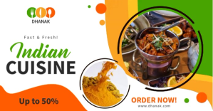 Indian cuisine restaurant ad multiple videos Facebook Shared Image template