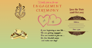 Indian Enagagement Invitation Card Рекламное объявление Facebook template