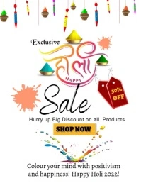 Indian Festival Holi Celebration (1) Folder (US Letter) template