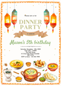 Bianco Dinner Party A6 Template