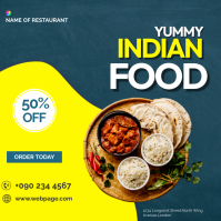 Turquoise Indian Food Sale Instagram Post Template