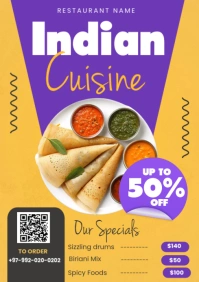 Indian Food Flyer A3 template