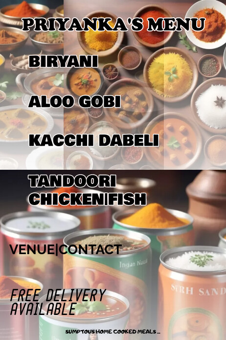 Indian Food Poster Design Template