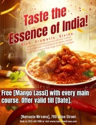 Indian food Restaurant Flyer design template Volante (Carta US)