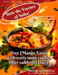 Indian food Restaurant Flyer design template Volante (Carta US)