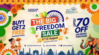 Yellow Big Freedom Sale Display digitale Template