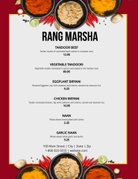 10 810 Indian Food Menu Customizable Design Templates Postermywall