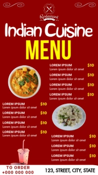 Indian Menu Pantalla Digital (9:16) template