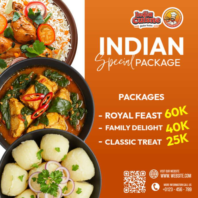 Indian Menu Template Instagram Post