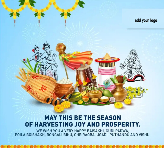 indian new year, vishu, puthandu Instagram-Beitrag template