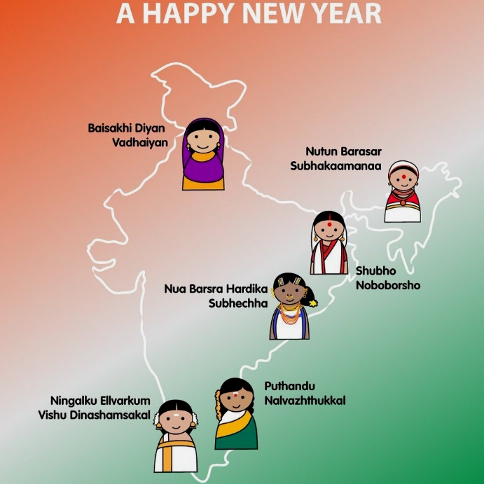 indian new year, vishu,baisakhi, puthandu Instagram Post template