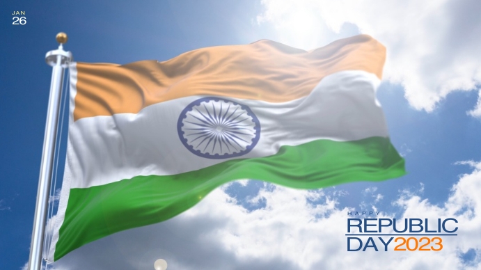 Indian Republic day 2023 งานแสดงผลงานแบบดิจิทัล (16:9) template