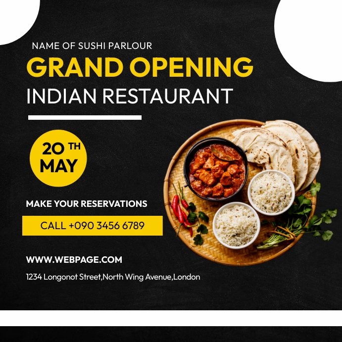 INDIAN RESTAURANT GRAND OPENING Template PosterMyWall