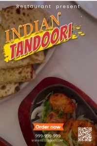 Spicy Indian Tandoori Restaurant Flyer Template – Bold & Flavorful Promo Design Poster