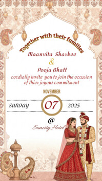 Indian traditional wedding Digital Display (9:16) template