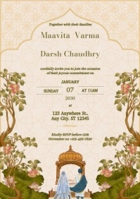Indian Traditional Wedding Invitation A4 template