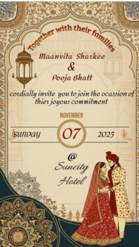 Indian Traditional Wedding invitation template Digital Display (9:16)