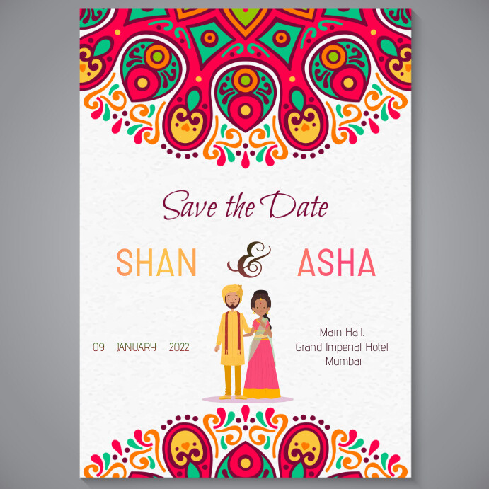 INDIAN WEDDING CARD Template | PosterMyWall indian-wedding-card-template-postermywall